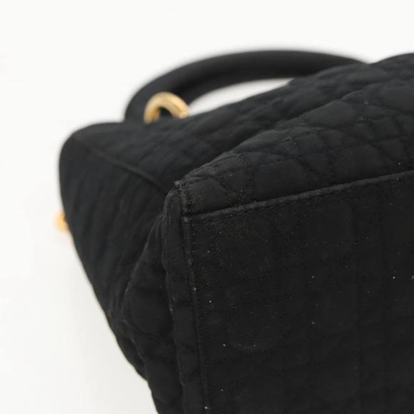 Christian Dior Canage Hand Bag Nylon Black Gold Auth yk15712 - Picture 14 of 16